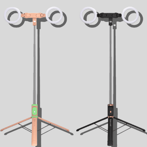 عصا سيلفي ذكية 4 في 1 مع ترايبود، إضاءة LED + ريموت تحكم عن بعد بلوتوث (JC18H)