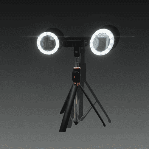 عصا سيلفي ذكية 4 في 1 مع ترايبود، إضاءة LED + ريموت تحكم عن بعد بلوتوث (JC18H)